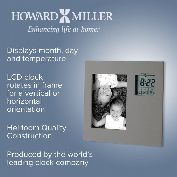 Howard Miller Picture This Digital Alarm Clock Grey 18cm 645553 3