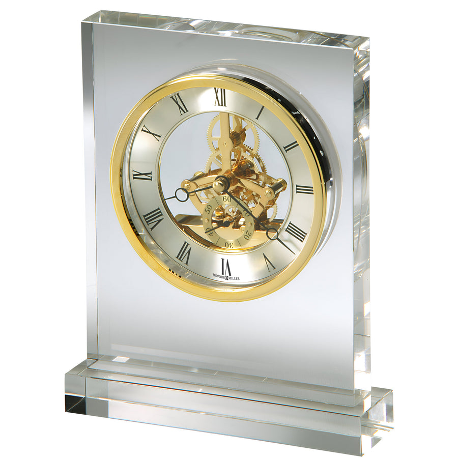 Howard Miller Prestige Desk Clock Glass Brass 21cm 645682 1