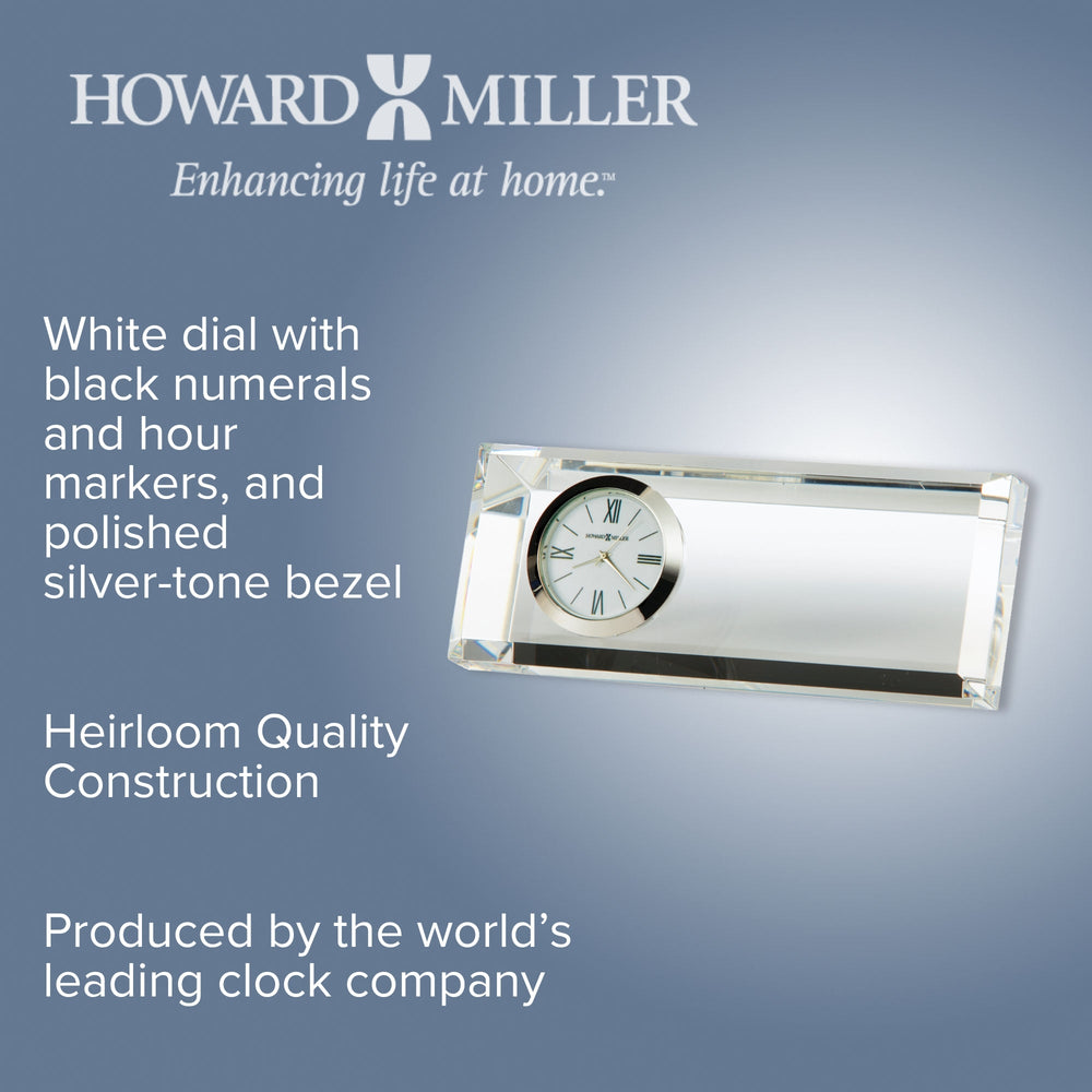 Howard Miller Prism Desk Clock Glass 13cm 645717 2