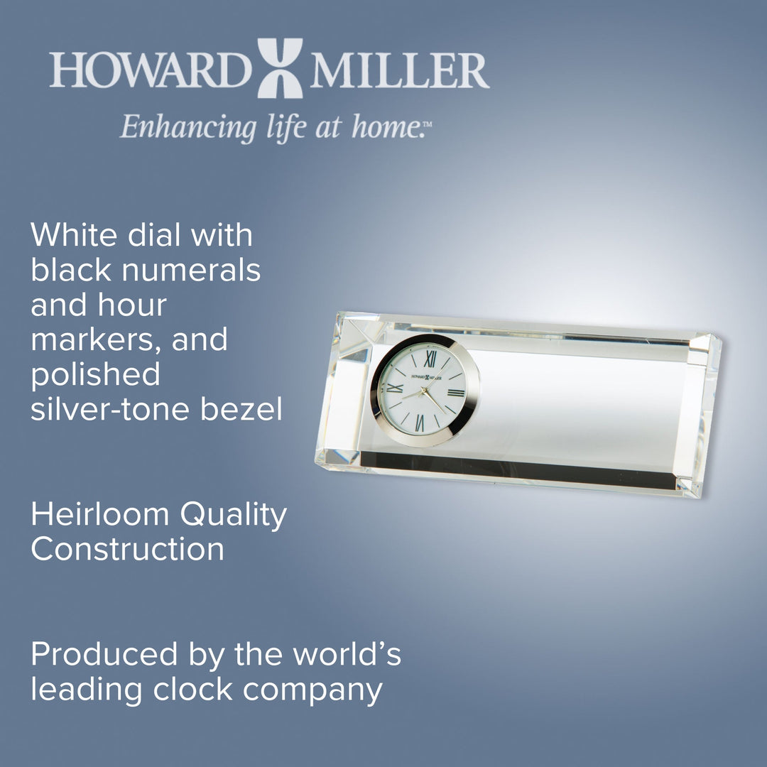 Howard Miller Prism Desk Clock Glass 13cm 645717 2