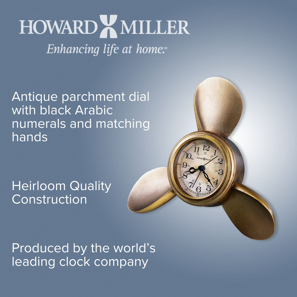 Howard Miller Propeller Alarm Clock Brass 23cm 645525 2