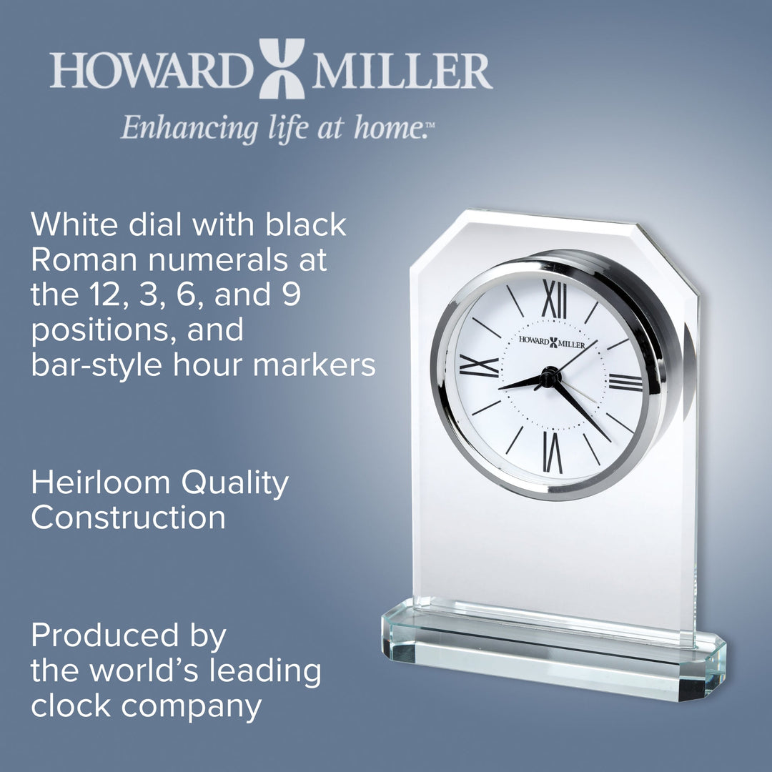 Howard Miller Quincy Alarm Clock Crystal White 18cm 645823 3