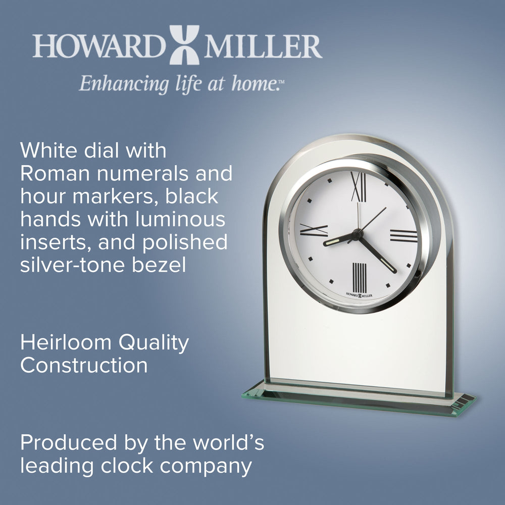 Howard Miller Regent Alarm Clock Glass 16cm 645579 2