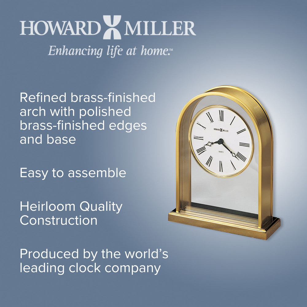 Howard Miller Reminisce Desk Clock Brass 19cm 613118 2
