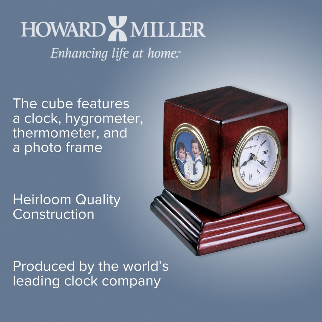 Howard Miller Reuben Desk Clock Dark Wood 13cm 645408 3