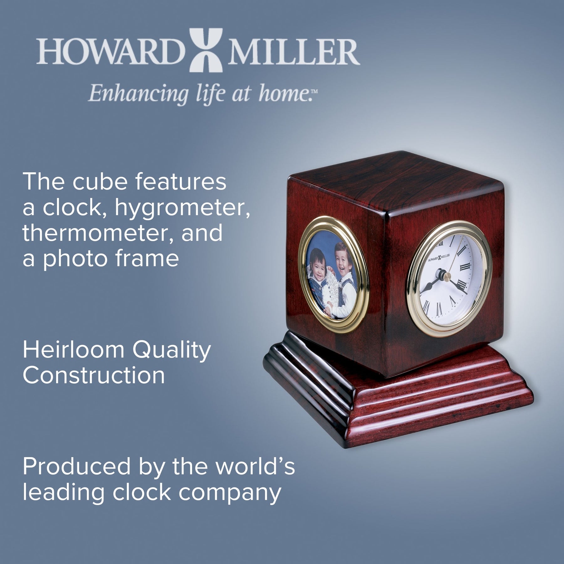Buy Howard Miller Reuben Desk Clock Dark Rosewood 13cm Online Oh Clocks