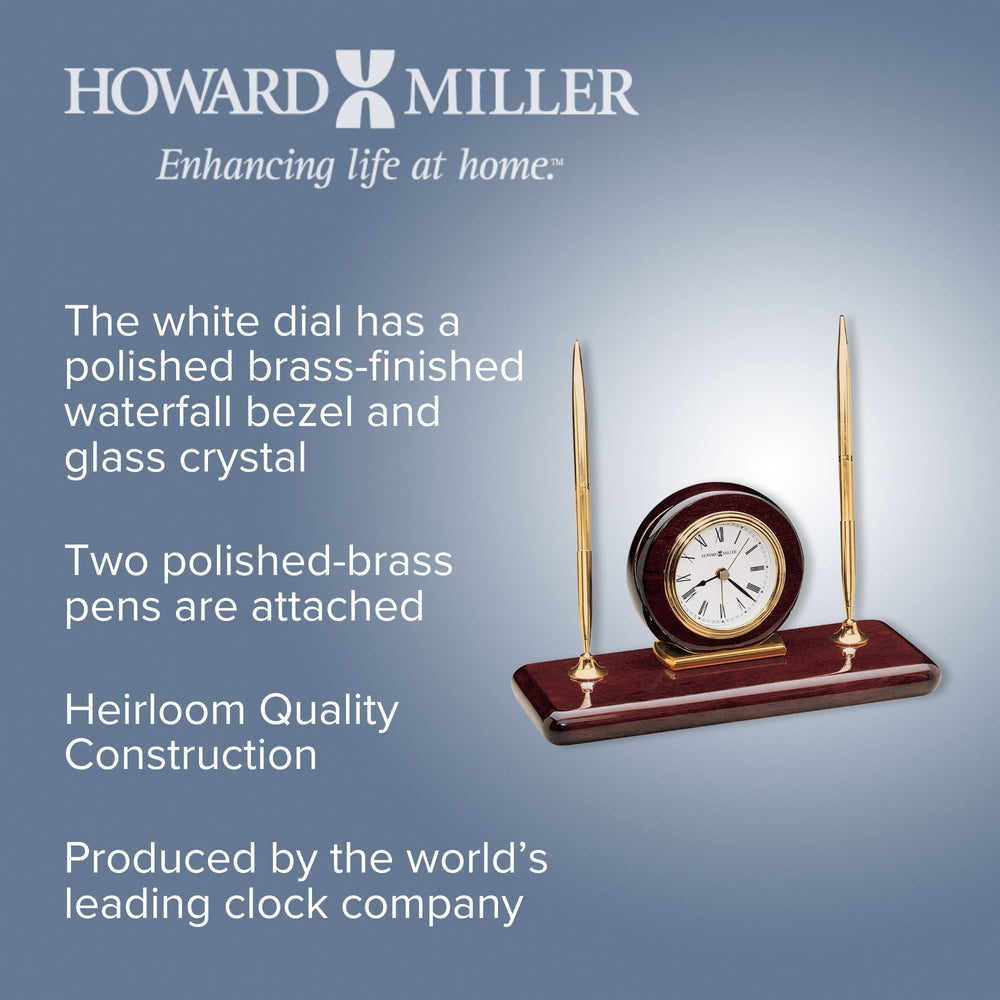 Howard Miller Rosewood Desk Alarm Clock Dark Wood 24cm 613588 2