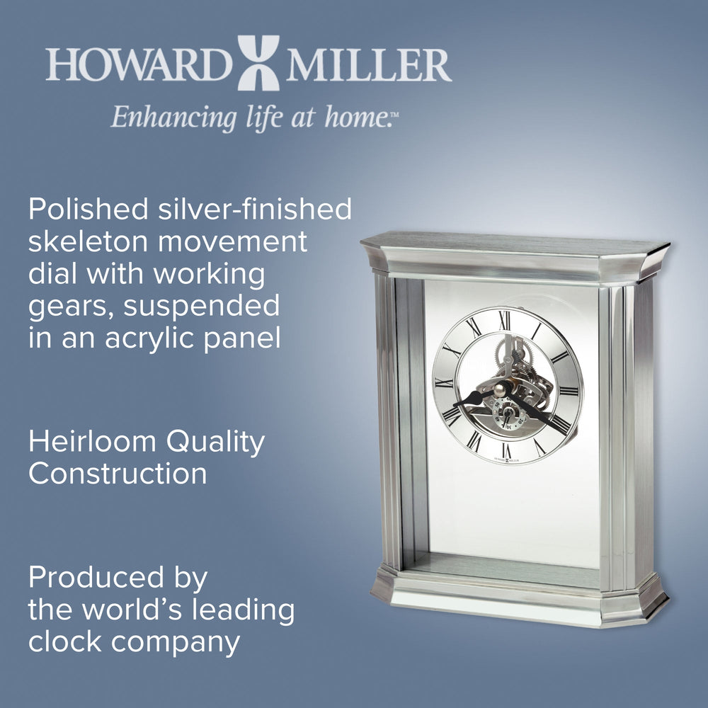 Howard Miller Rothbury Desk Clock Silver 20cm 645806 2