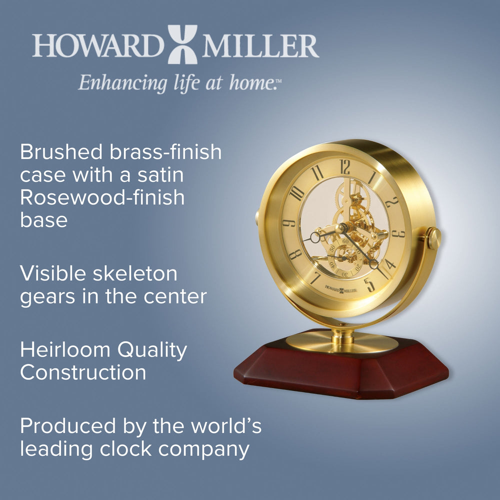 Howard Miller Soloman Desk Clock Brass 18cm 645674 2