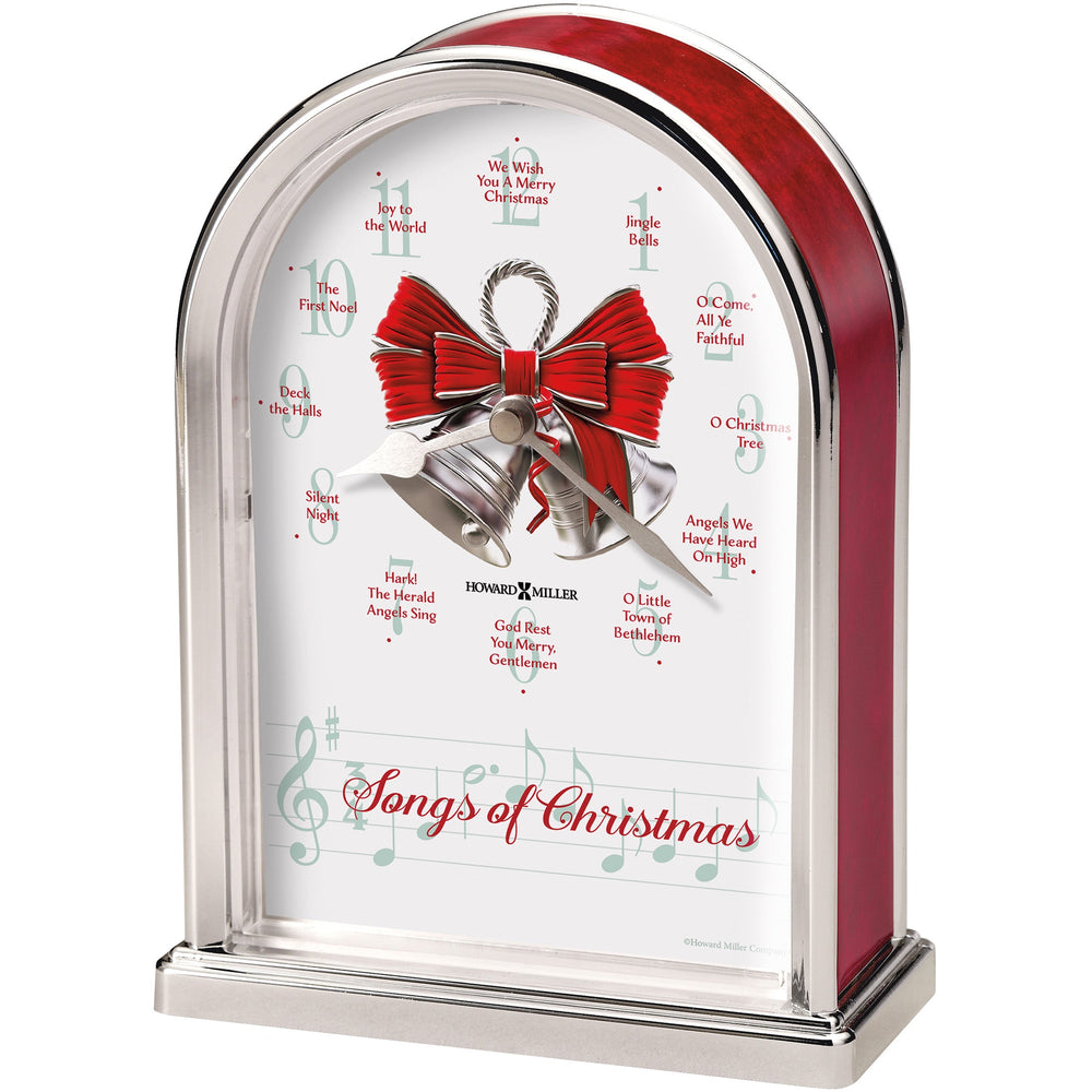 Howard Miller Songs Of Christmas Desk Clock Red 20cm 645820 2