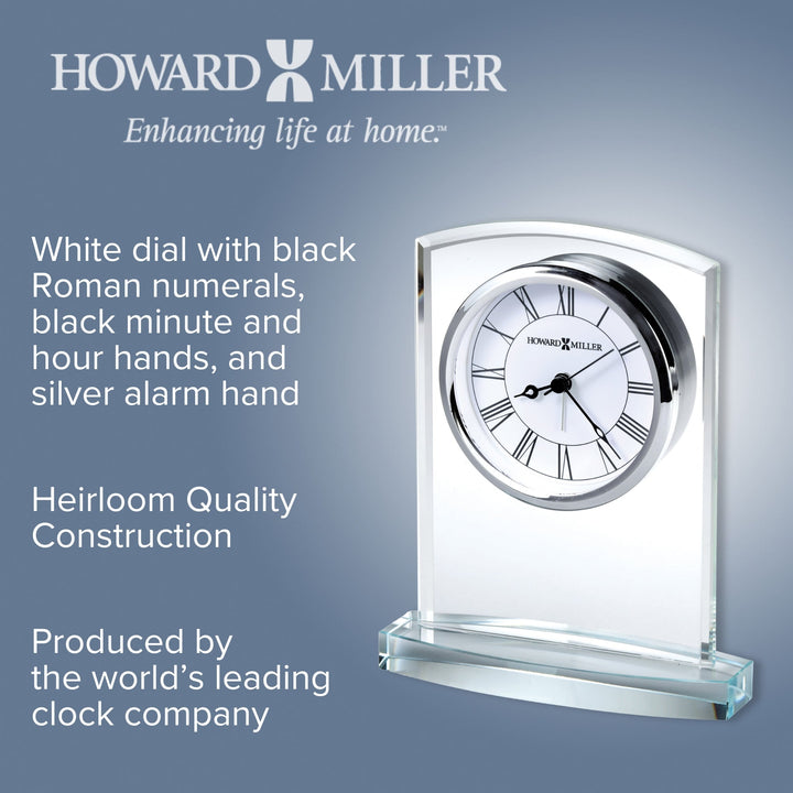Howard Miller Talbot Alarm Clock Clear Silver 18cm 645824 3