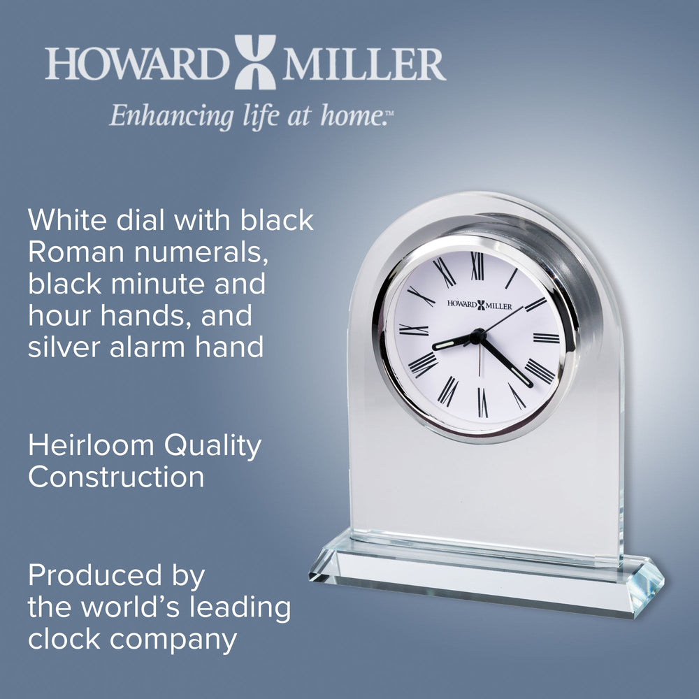 Howard Miller Vesta Alarm Clock Clear Silver 18cm 645825 2