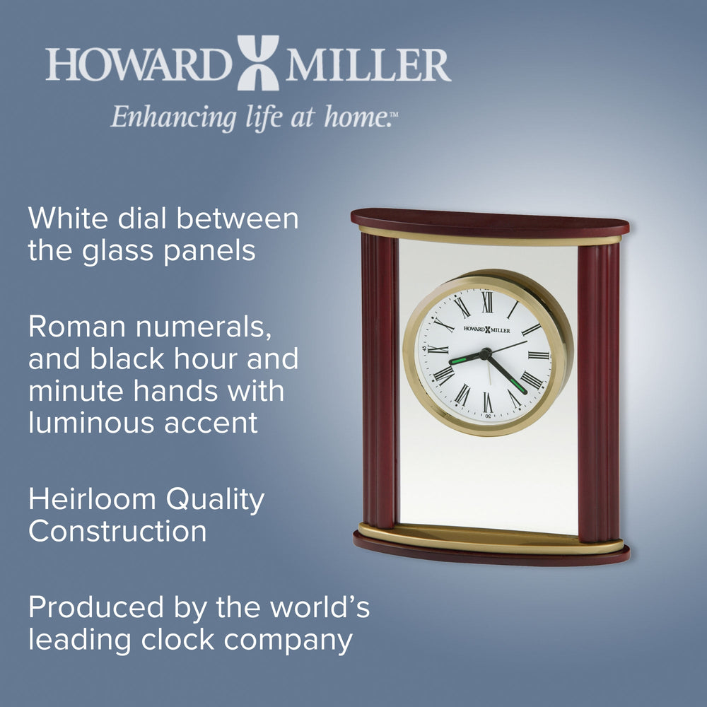 Howard Miller Victor Alarm Clock Clear Dark Wood 19cm 645623 2
