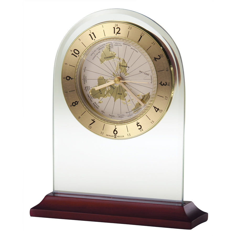 Howard Miller World Time Arch Alarm Clock Clear Brass 18cm 645603 1