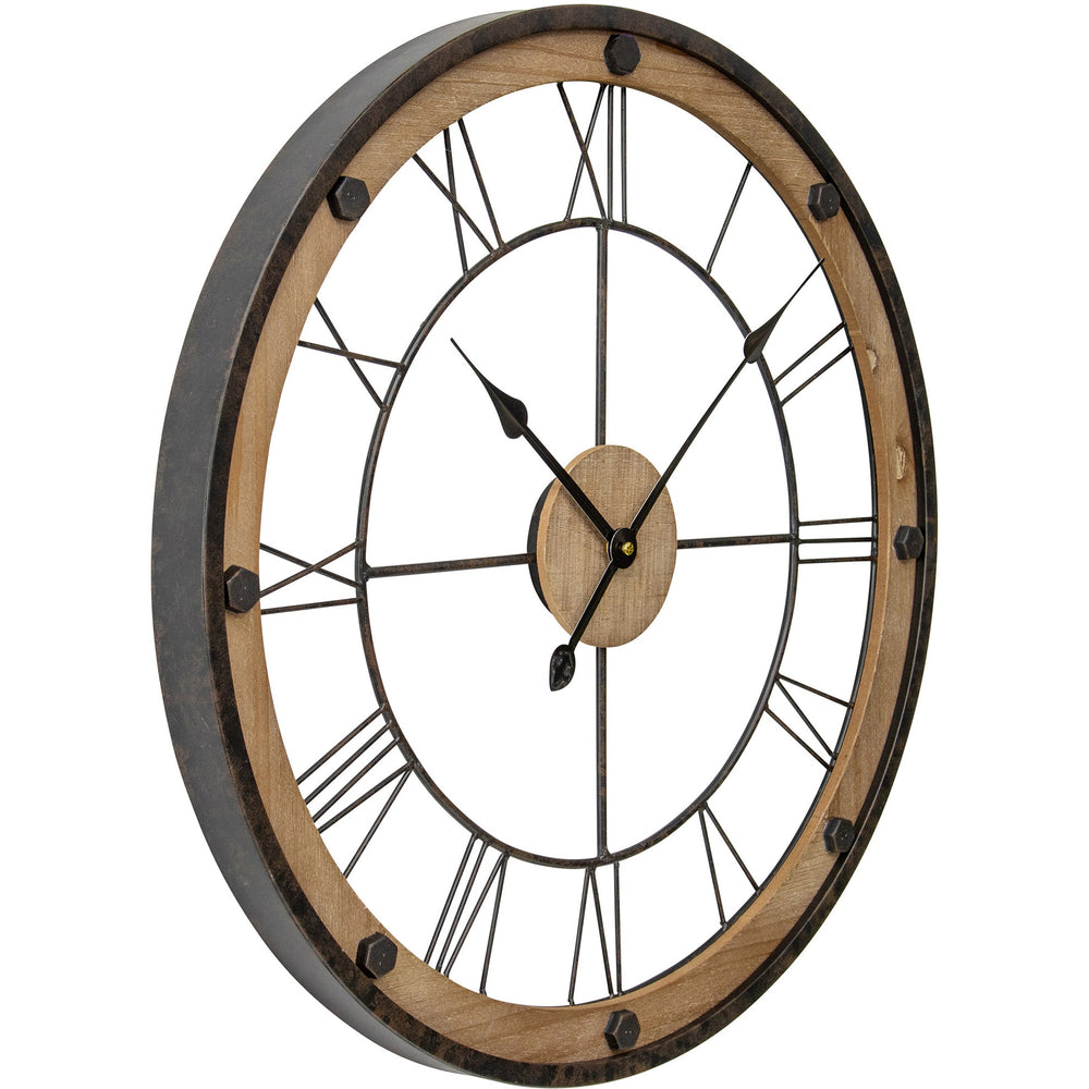 Industrial Floating Roman Wall Clock 61cm 92118CLK 2