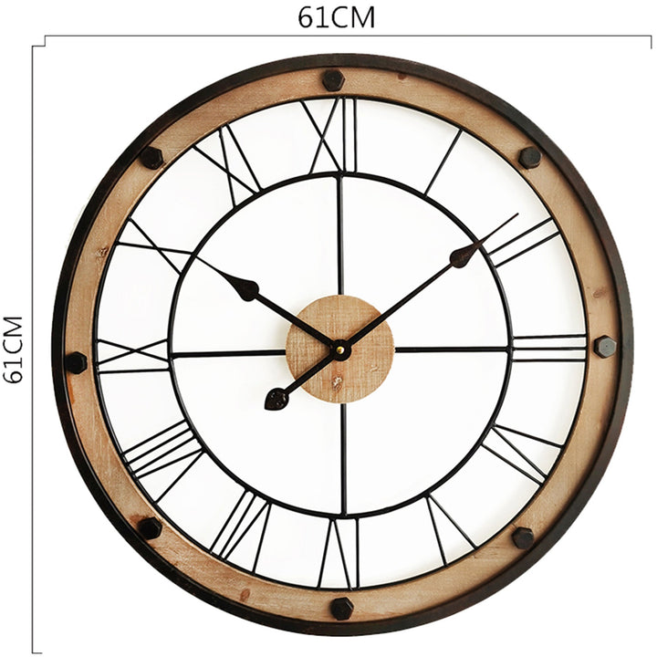 Industrial Floating Roman Wall Clock 61cm 92118CLK 5