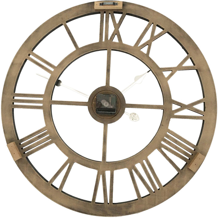 Industro Hamptons Double Wooden Frame Floating Roman Wall Clock 60cm 11747CLK 3