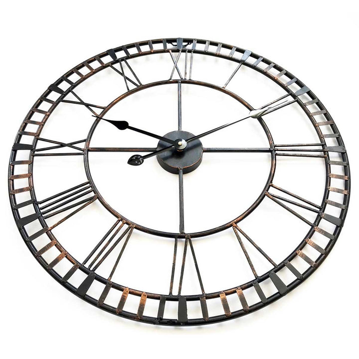 Ivory and Deene Hampton Wrought Iron Metal Black and Bronze Wall Clock 60cm ID1013 2