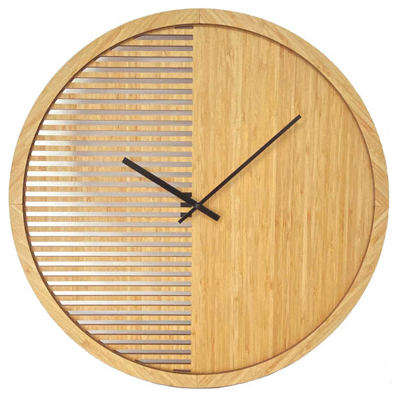 Ivory and Deene Howard Minimal Half Laser Cut Wooden Wall Clock 60cm ID1020 1