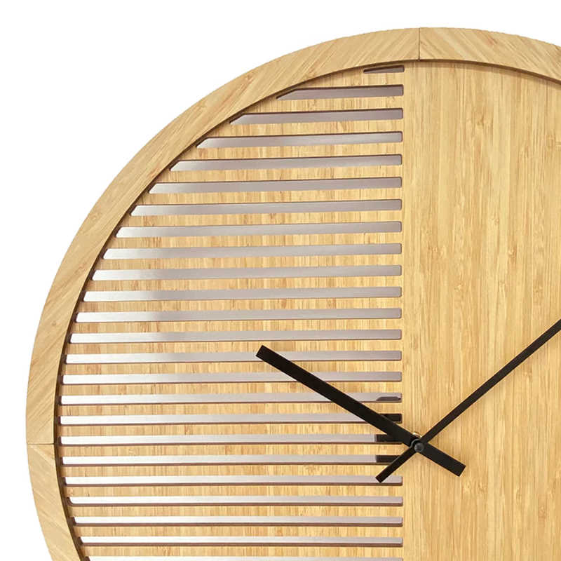 Ivory and Deene Howard Minimal Half Laser Cut Wooden Wall Clock 60cm ID1020 3