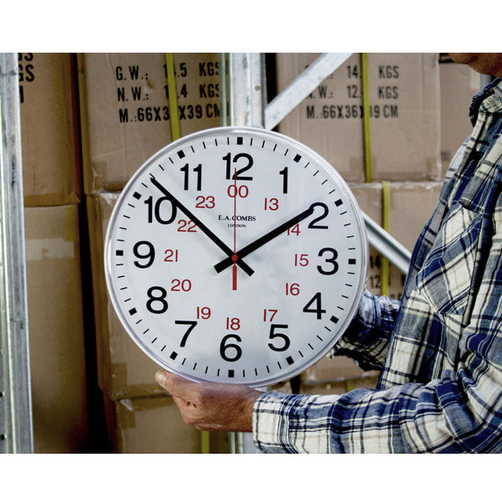 Jadco 24 Hour Analogue Convex Lens Wall Clock White 30cm 6201 2