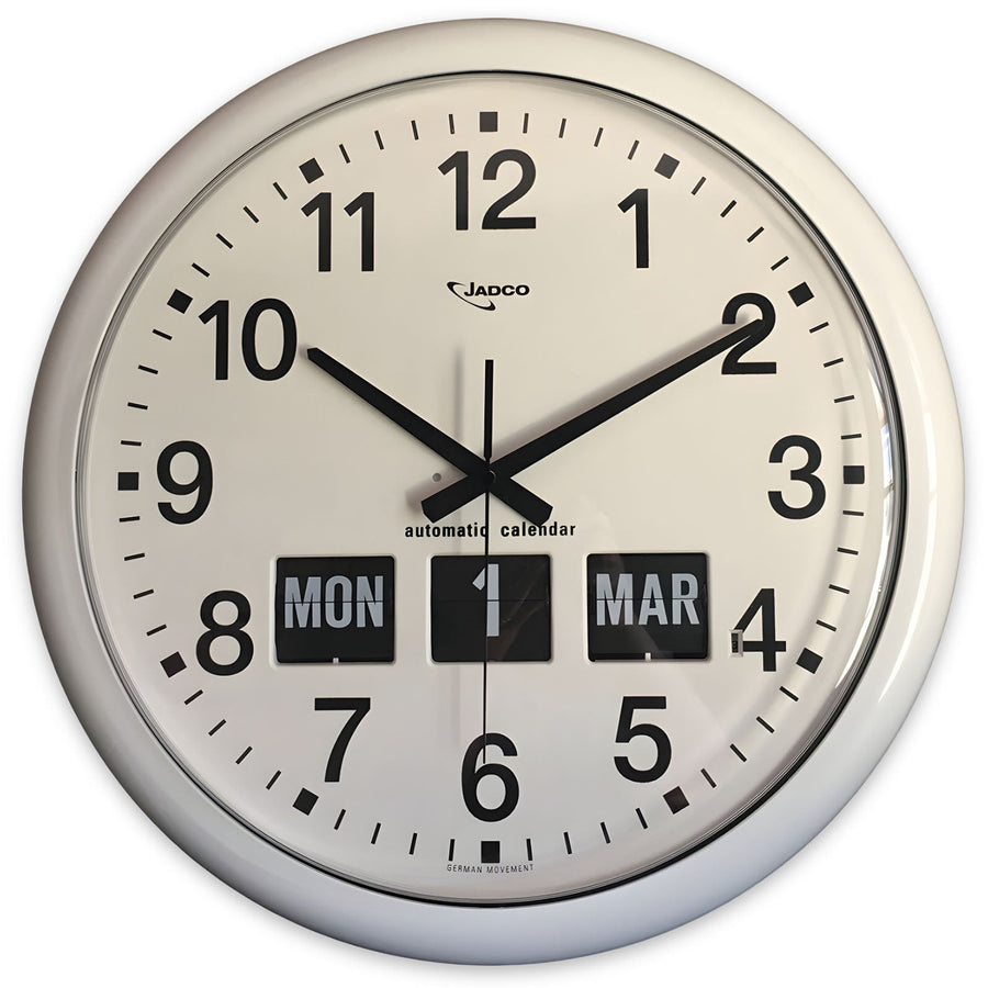 Jadco Analogue With Flip Day and Month Wall Clock White 41cm BQ268 1