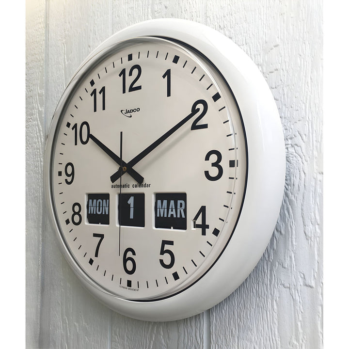 Jadco Analogue With Flip Day and Month Wall Clock White 41cm BQ268 2