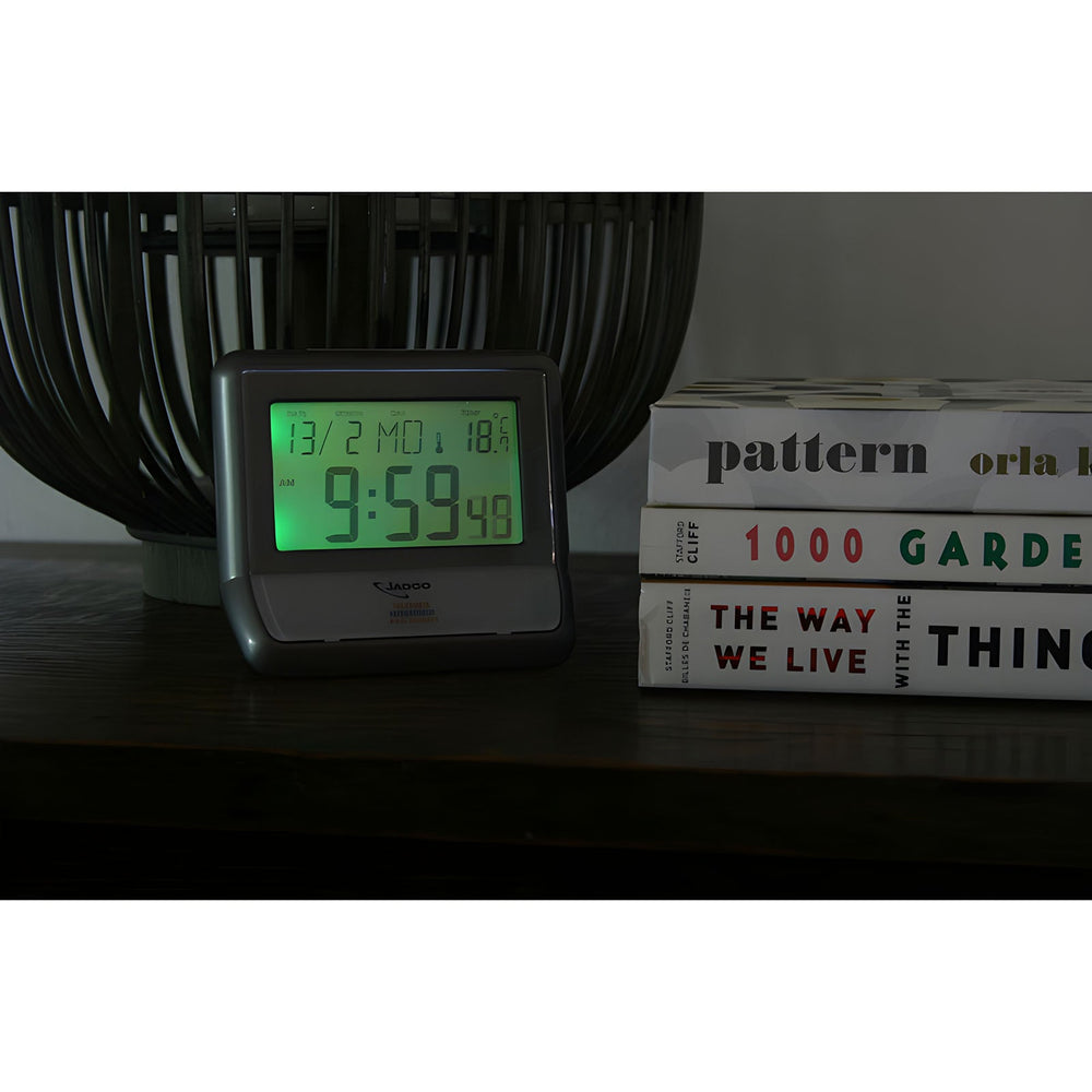 Jadco Bedside Calendar With Night Light Alarm Clock Grey 10cm LS803 2