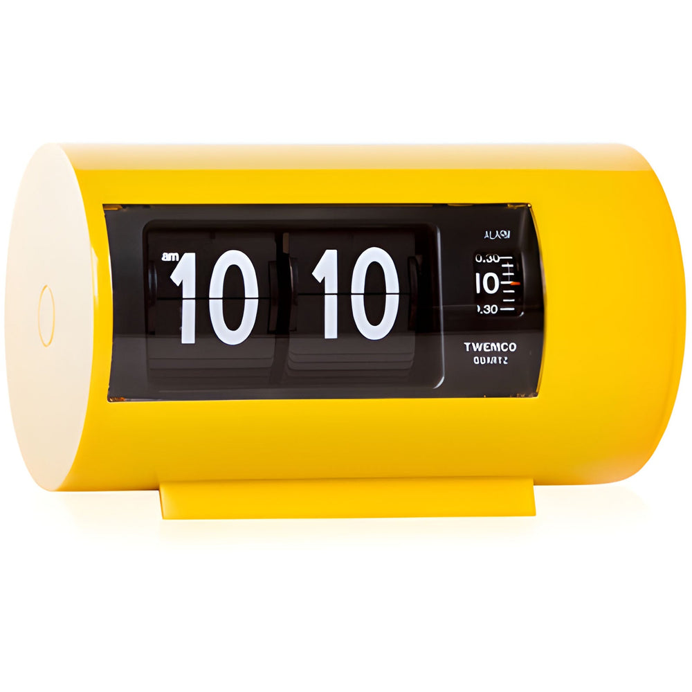 Jadco Cylindrical Flip Card Rotating Dial Alarm Clock Yellow 12cm AP28-Yellow 1