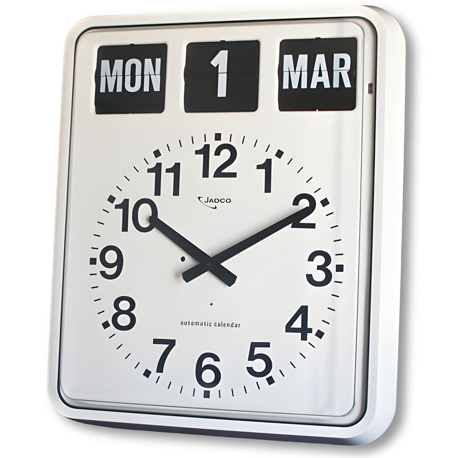 Jadco Giant Analogue Flip Calendar Wall Clock White 51cm BQ20 Front