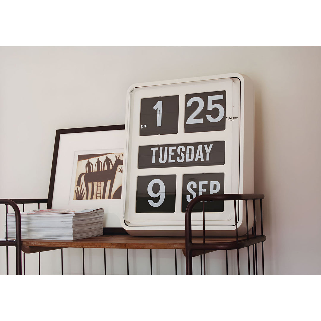 Jadco Giant Day Of The Week Flip Calendar Wall Clock White 57cm BQ1700 1