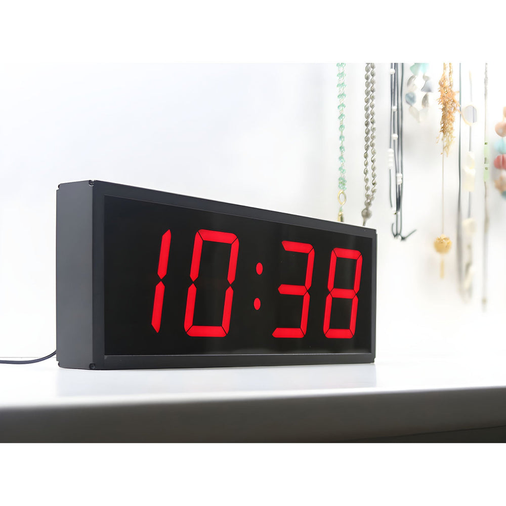 Jadco Large Mains Powered Red LED with Remote Wall Clock 42cm 4500 2