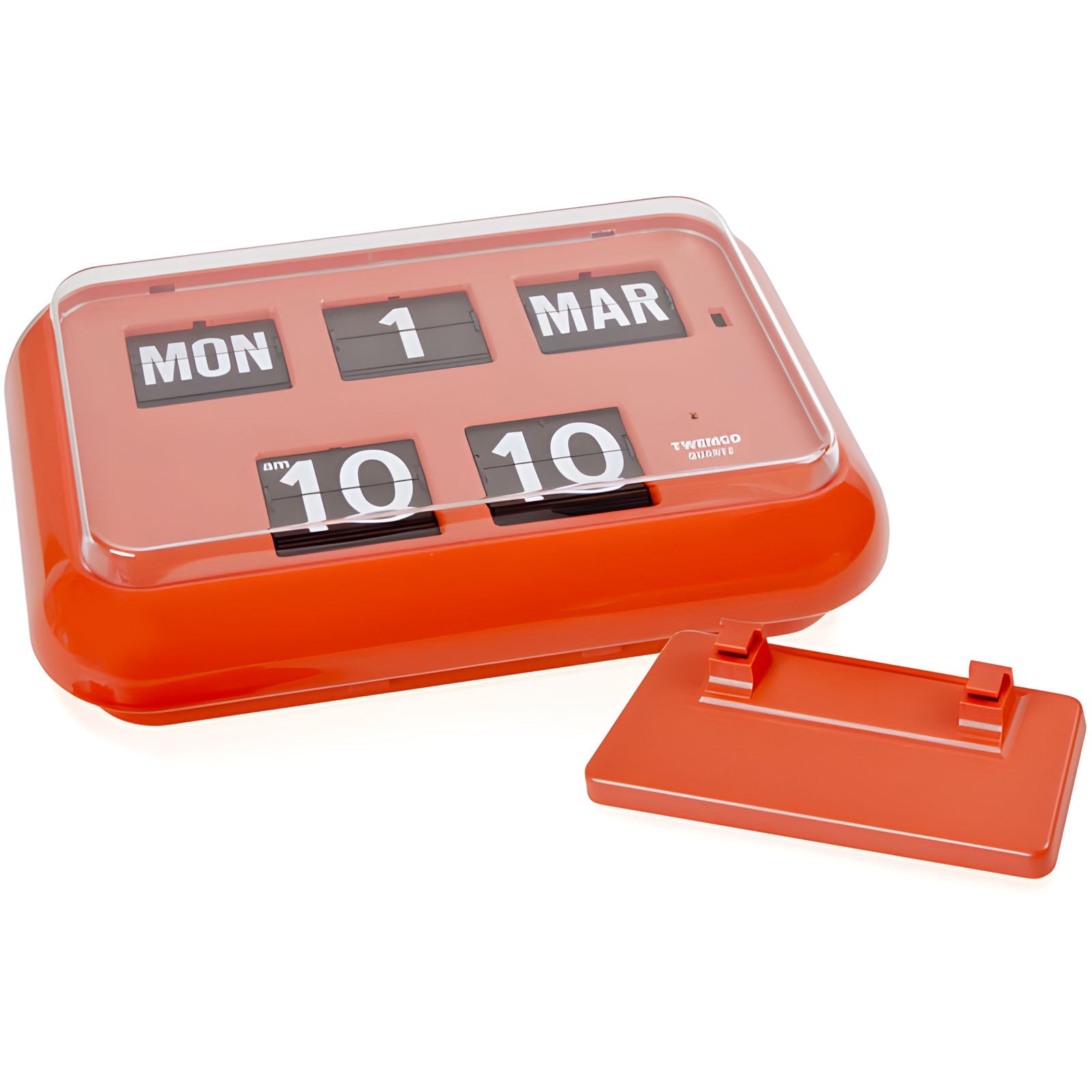Jadco Mack Digital Flip Calendar Wall and Desk Clock Orange 12hr 31cm QD35-12HR-Orange 1 #time-format_12hr