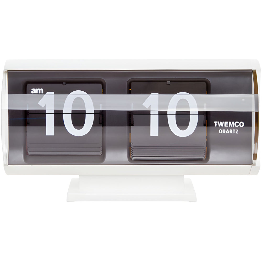 Jadco Marvin Cylindrical Digital Flip Card Desk Clock White 18cm QT30T-White 1
