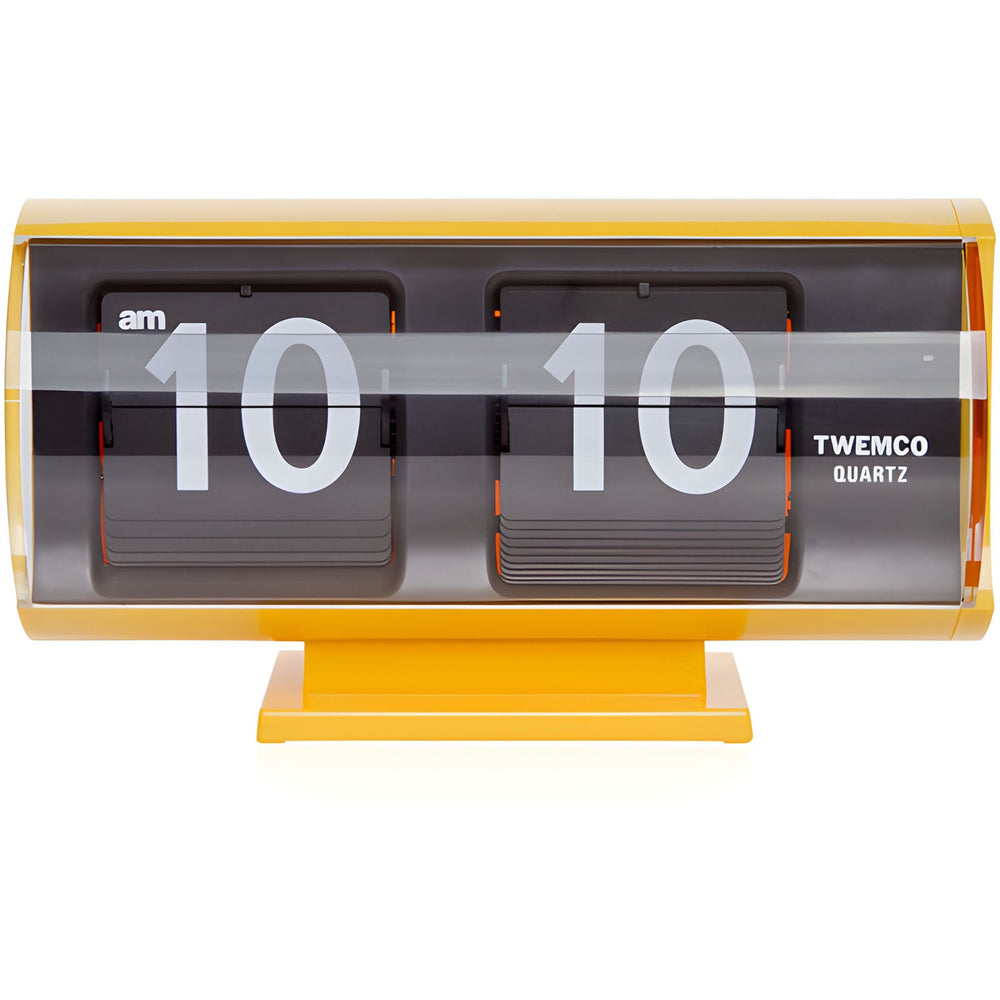 Jadco Marvin Cylindrical Digital Flip Card Desk Clock Yellow 18cm QT30T-Yellow 1