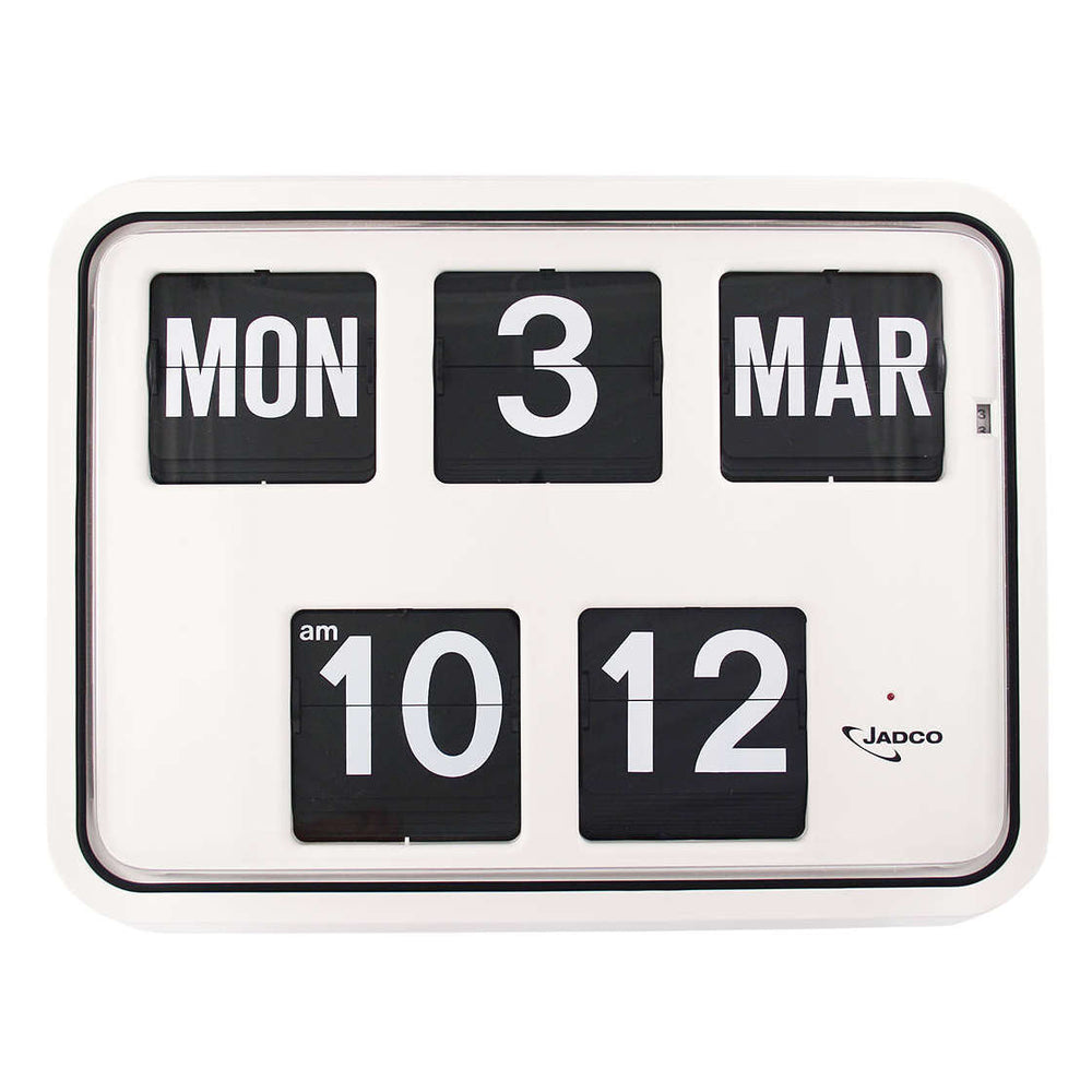 Jadco Reserve Mains Powered Calendar Flip Wall Clock 12hr 42cm MQ1712HR 1