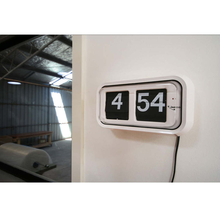 Jadco Reserve Mains Powered Flip Wall Clock 12hr White 32cm R5812HR 3