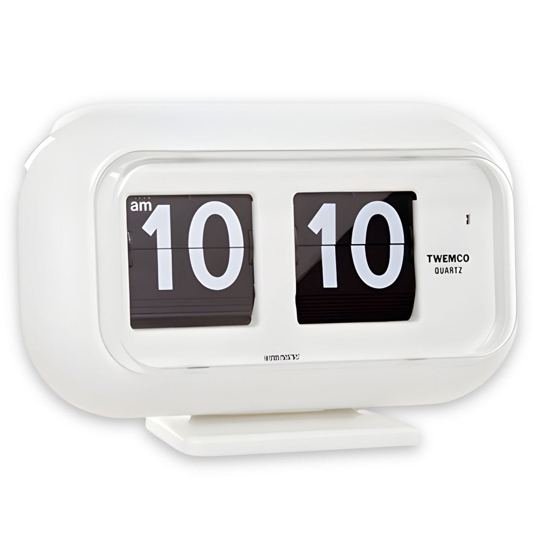 Jadco Wolly Digital Flip Card Wall Desk Clock White 23cm QT35 Angle Base