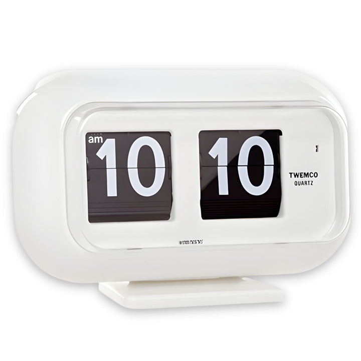 Jadco Wolly Digital Flip Card Wall Desk Clock White 23cm QT35 Angle Base