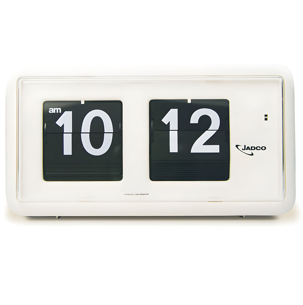 Jadco Wylie Compact Digital Flip Card Wall Desk Clock White 20cm QT30 1