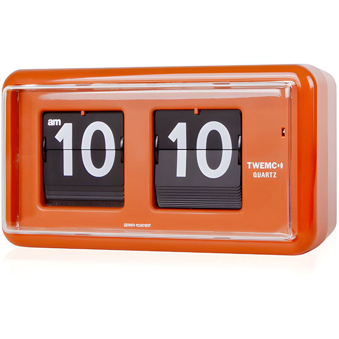 Jadco Wylie Compact Digital Flip Card Wall and Desk Clock Orange 20cm QT30-Orange 1