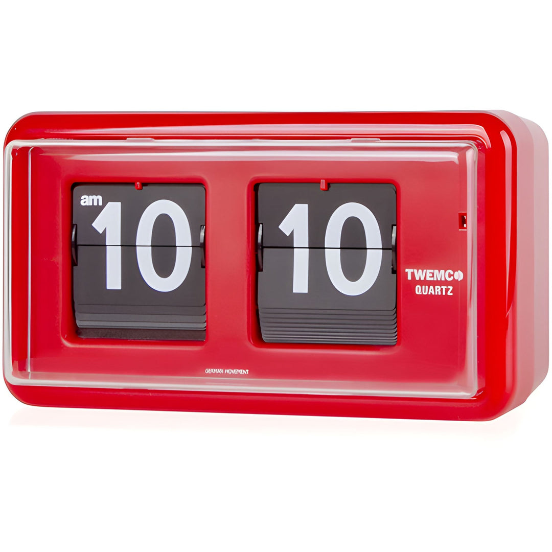 Jadco Wylie Compact Digital Flip Card Wall and Desk Clock Red 20cm QT30-Red 1