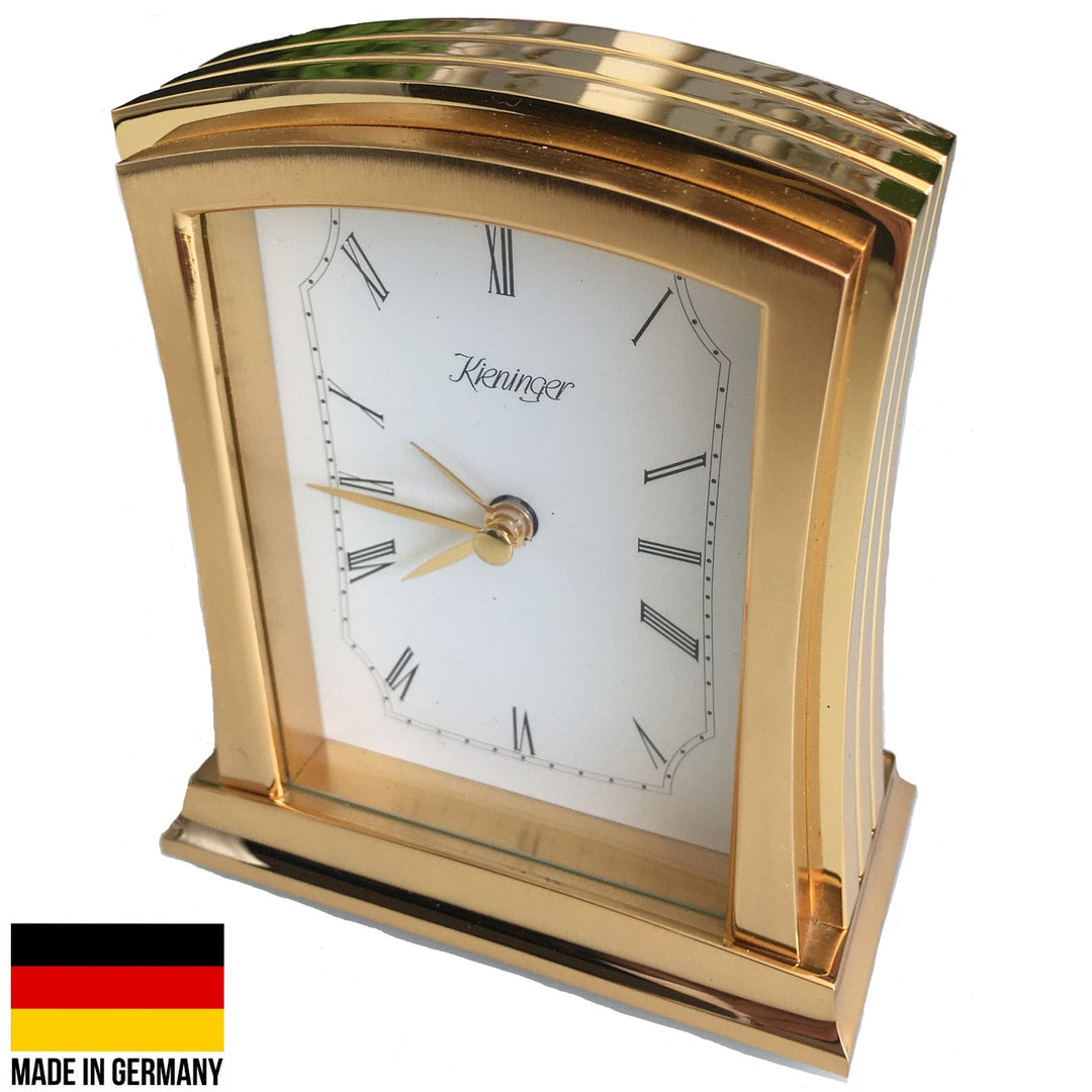 Kieninger Ridged Solid Brass Alarm Clock 11cm 1053-01-08 1