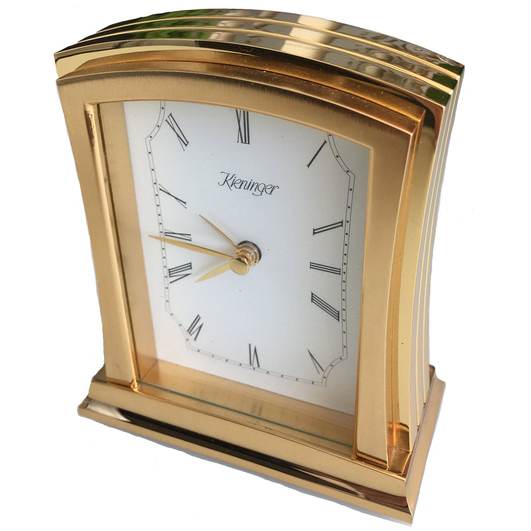 Kieninger Ridged Solid Brass Alarm Clock 11cm 1053-01-08 2