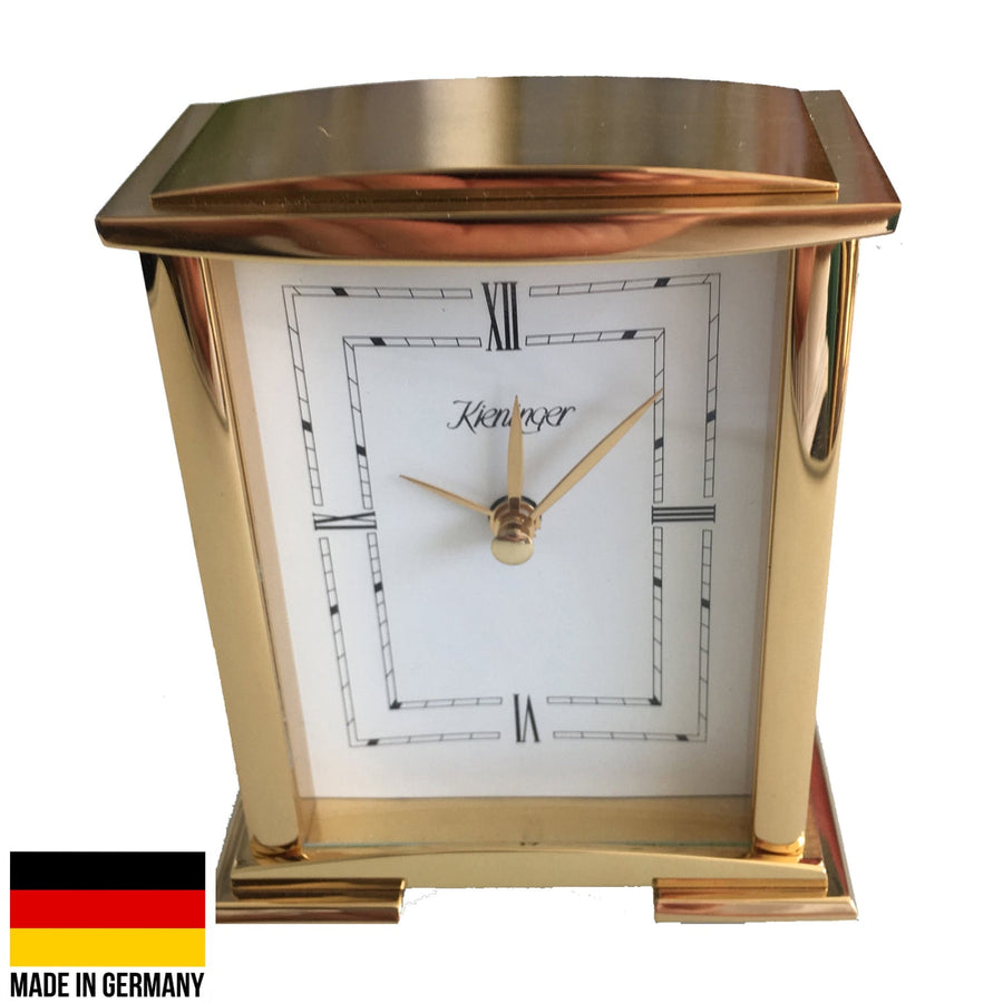 Kieninger Smooth Solid Brass Alarm Clock 10cm 1044-01-08 1