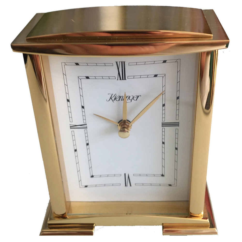 Kieninger Smooth Solid Brass Alarm Clock 10cm 1044-01-08 2