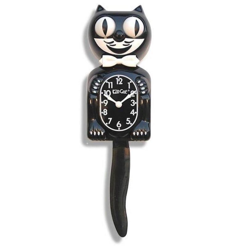 Kit Cat Klocks Classic Black Gentleman Wall Clock 40cm OPBC-1 no overlay