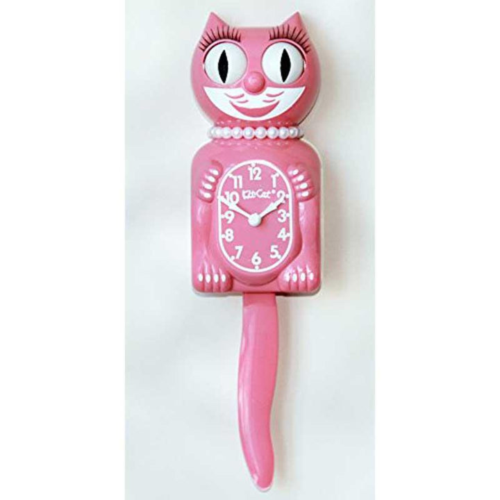 Kit Cat Klocks Strawberry Ice Pink Lady Wall Clock 40cm OPLBC-39 no overlay