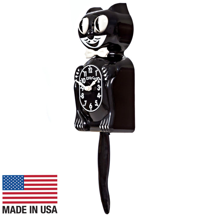 Kit Cat Klocks Black Kitty Cat Wall Clock Small 33cm OPKC-1 3