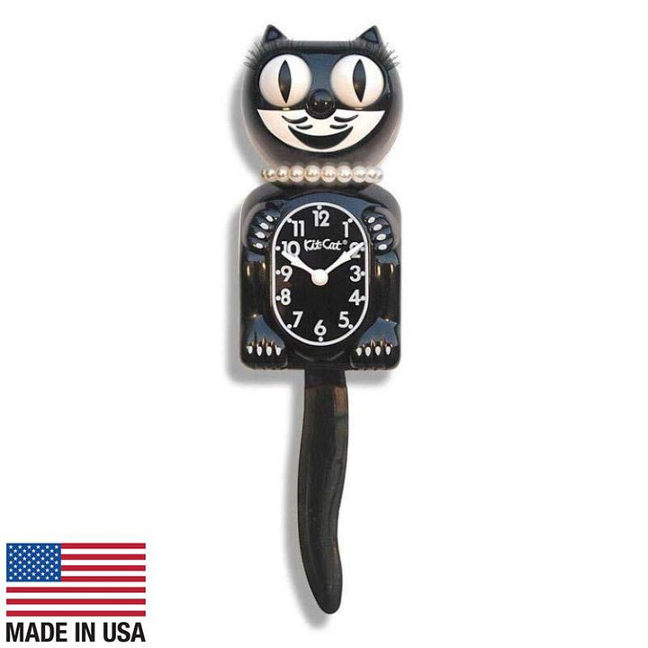 Kit Cat Klocks Classic Black Lady Wall Clock 40cm OPLBC-1 1